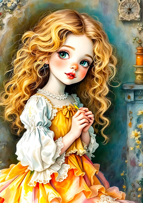 Papel de carta boneca de porcelana