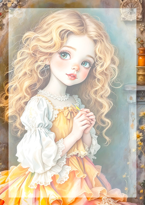 Papel de carta clarinho boneca de porcelana