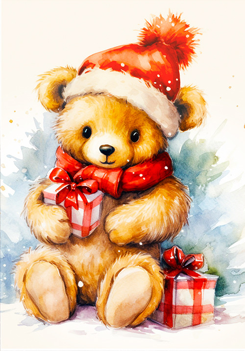 Papel de carta urso de Natal