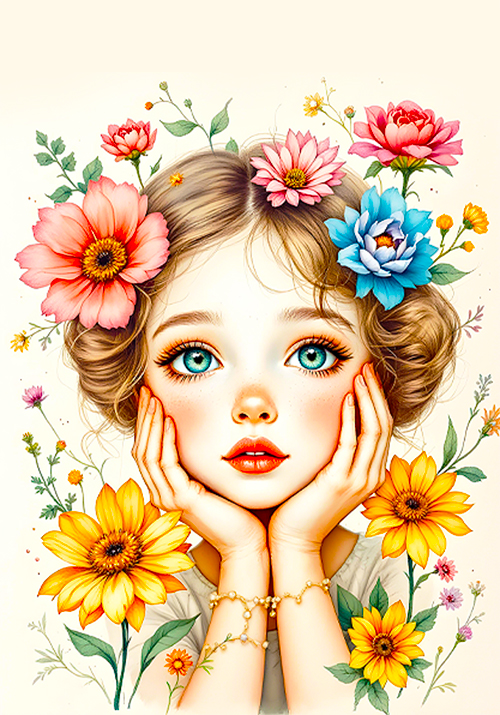 PAPEL DE CARTA MENINA FLORES - ORIGINAL número 3