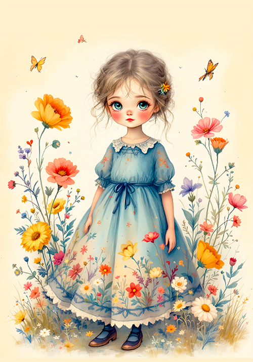 PAPEL DE CARTA MENINA FLORES - ORIGINAL número 2