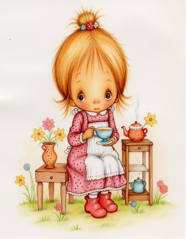 COLEÇÃO CAFEZINHO BONECAS PINGUINHO - 8 PAPEIS DE CARTA