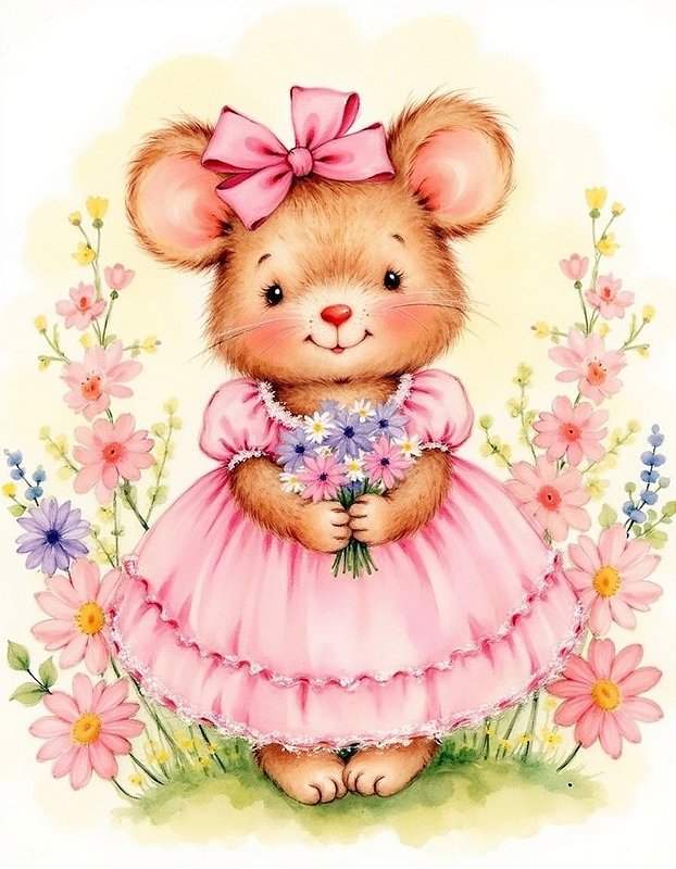 COLEÇÃO MUNDO FOFO RATINHAS - 8 PAPÉIS DE CARTA