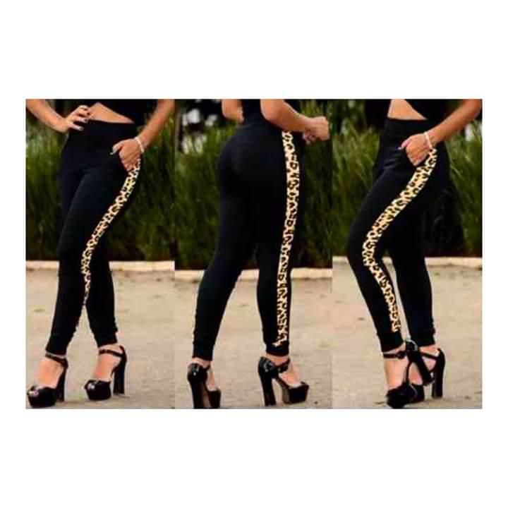 calça com listra de onça
