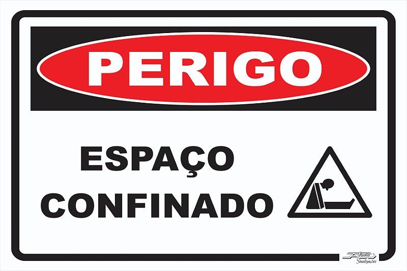 Placa Perigo Espaço Confinado Afonso Sinalizações 1792