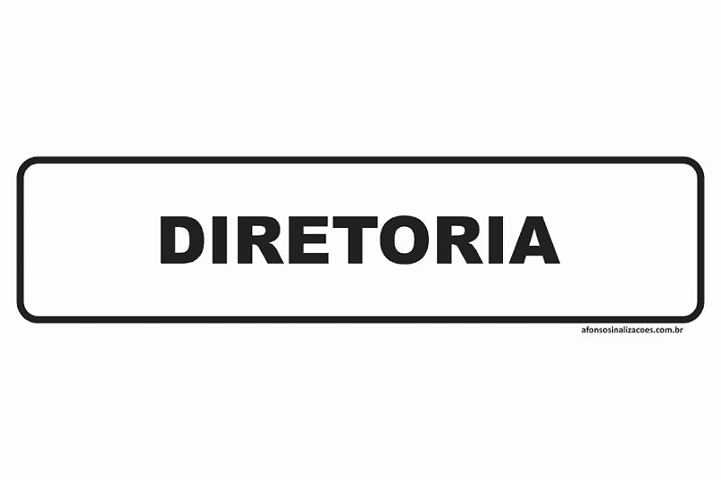 Placa de Identificação Diretoria - 30x8cm - Afonso Sinalizações