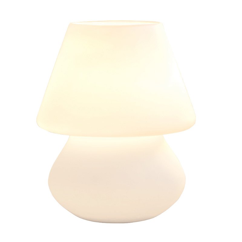 Abajur Disc Vidro Leitoso Branco (A)18.5Cm | HB820 - O Melhor