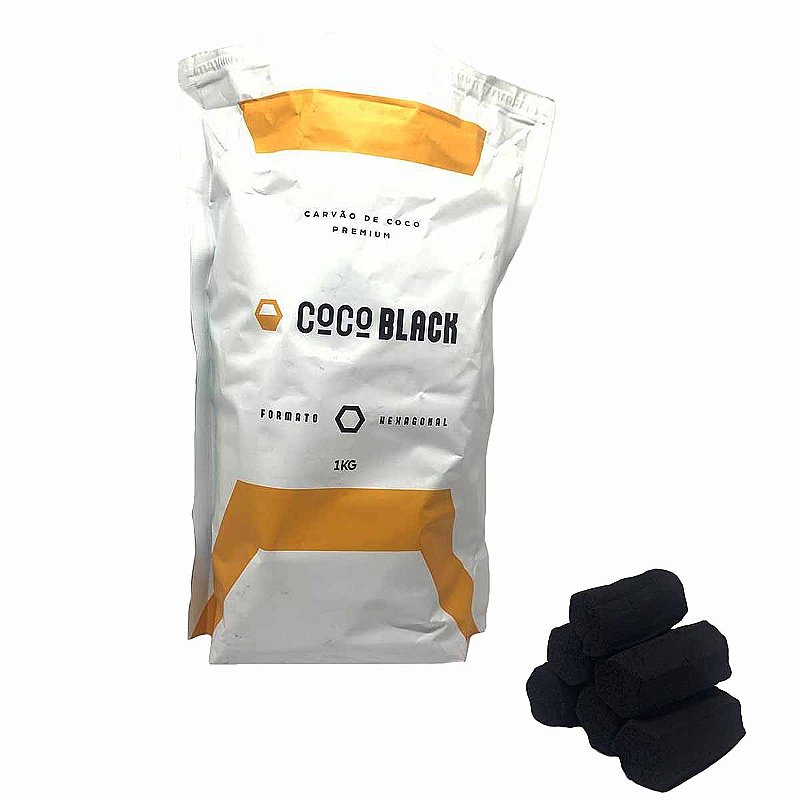 Carvão Coco Black Fibra De Coco Alta Qualidade Queima Lenta