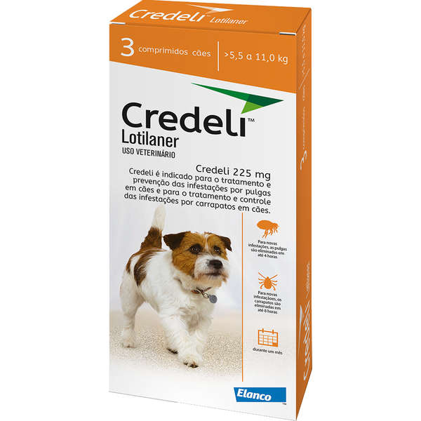 Credeli tab 56,25mg c/3comp 1,3a2,5kg - Elanco - Antipulga e