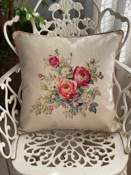 Capa almofada linho 45x45cm debrum estampa Lia 5479 ( Não acompanha enchimento )