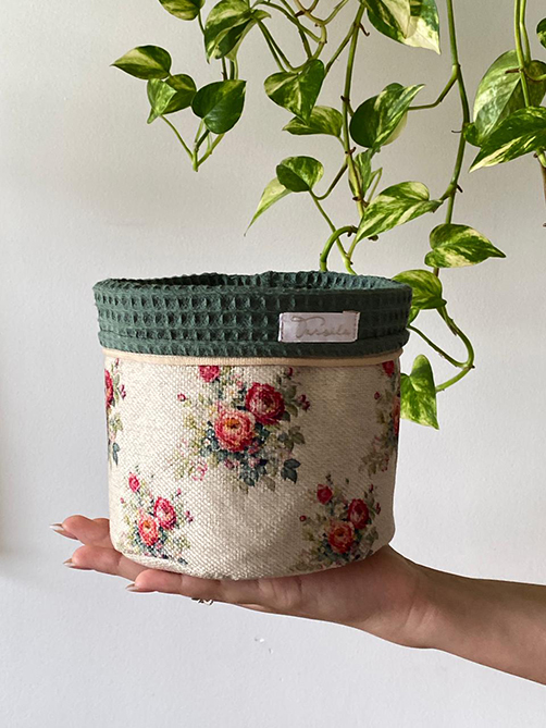 Cachepot Linho P estampa Lia 5434