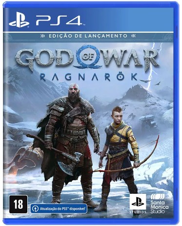 Console Sony PS4 Slim - Edição Jogo God of War Ragnarok, 1TB, Preto