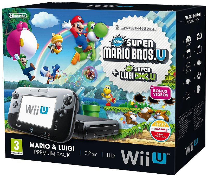 Nintendo Switch Wiiu premium set 32GB Compre Nintendo Wii U Black Premium Pack 32GB - Seminovo