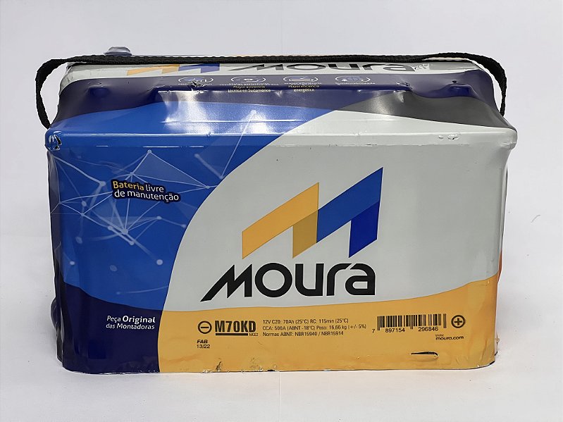 Bateria Moura 70 amperes para carro - M70KD - RS3 Baterias - Baterias ...