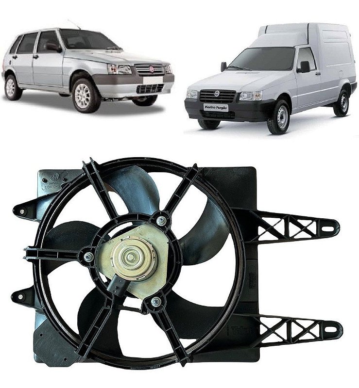 Ventoinha Radiador Fiat Fiorino Fire Uno Mille Sem Ar 2005 a 2013 ...