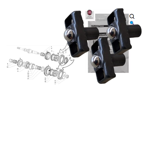 ブラゴ　FIAT Macaquinho chaveta luva cambio original Fiat 46345797 - Peças