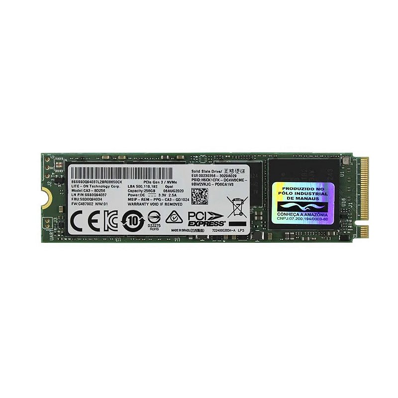 SSD M.2 Disco Sólido Interno Lite-on 256GB CA3-8D256 - TiPlace - Tela