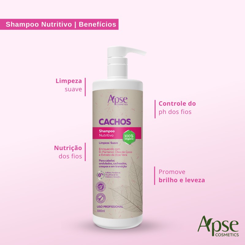Shampoo Nutritivo Vegan Protein 1L - APSE - Onda dos Cachos