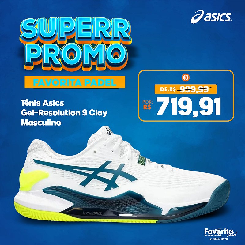 Tênis Asics Gel-Resolution 9 Clay – Masculino - Favorita Padel