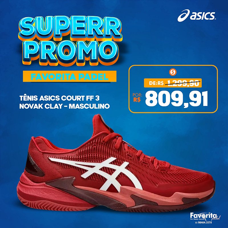 Tênis Asics Court FF 3 Novak Clay – Masculino - Favorita Padel