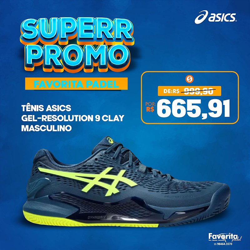 限定 GEL-RESOLUTION 9 26cm　新品 Tênis ASICS GEL-Resolution 9 Clay – Masculino - Favorita Padel