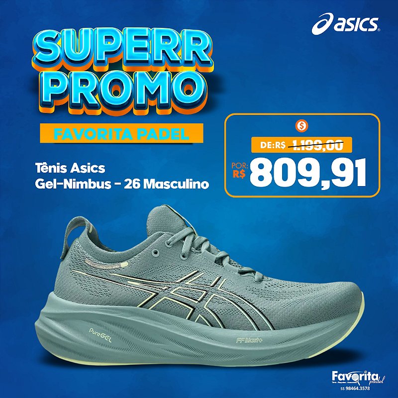 Tênis Asics Gel-Nimbus 26 – Masculino - Favorita Padel