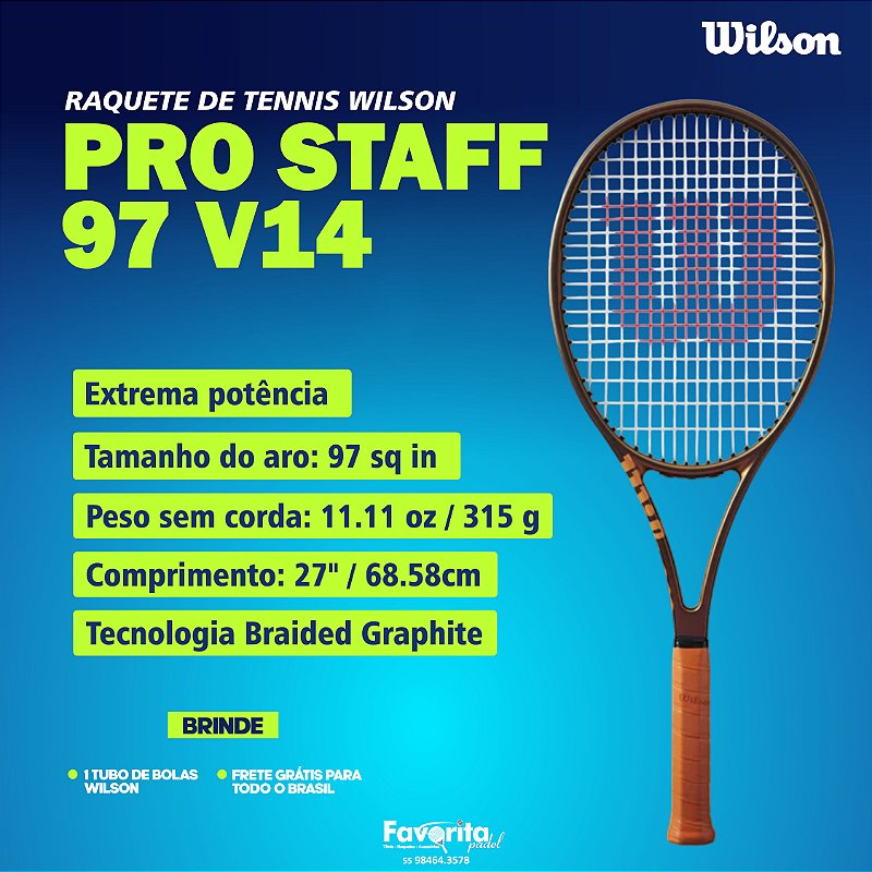 Raquete de Tennis Wilson Pro Staff 97 v14 - Favorita Padel