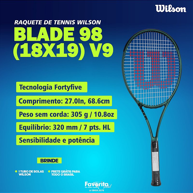 Raquete de Tênis Wilson Blade 98 18x20 V9 - Favorita Padel