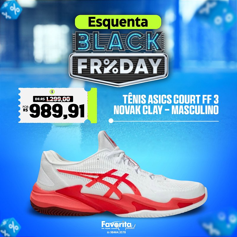 Tênis ASICS Court FF 3 Novak Clay – Masculino - Favorita Padel