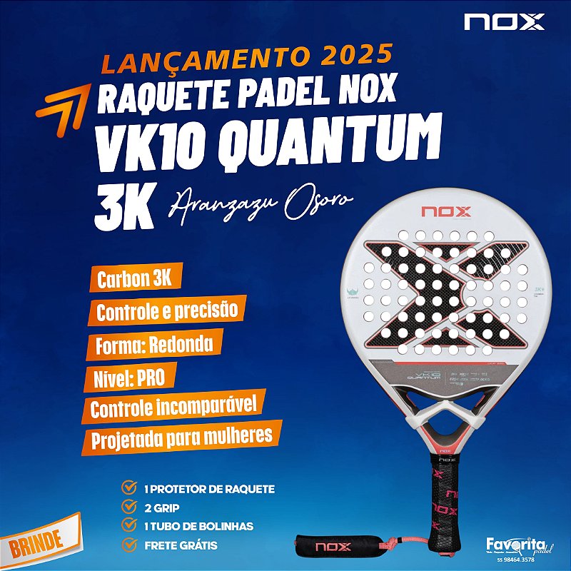 Raquete de Padel Nox VK10 Quantum 3k By Aranzazu Osoro - Favorita