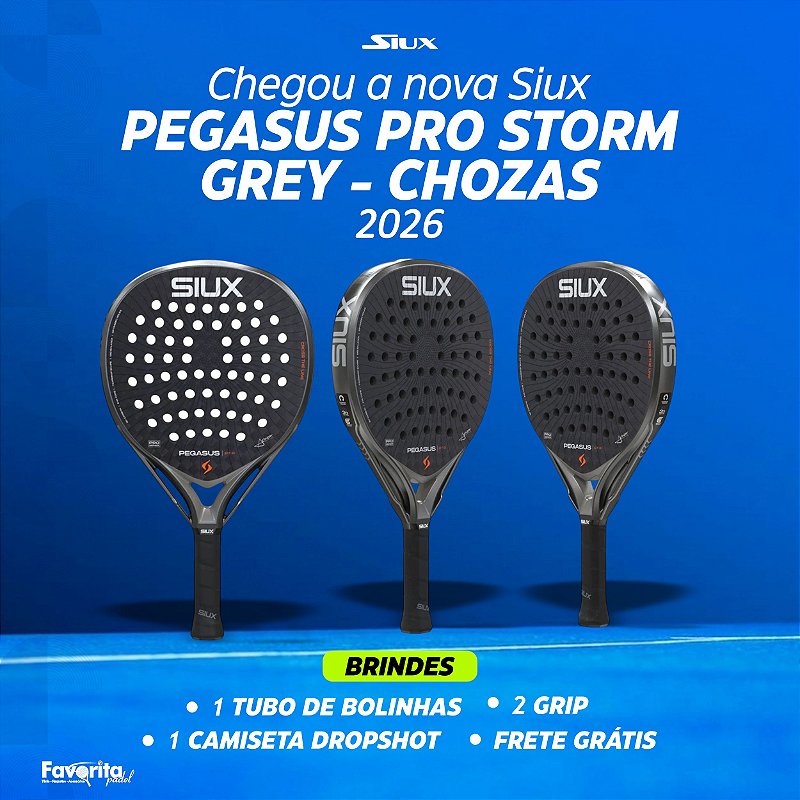 Raquete de Padel Siux Siux Pegasus Pro Storm Grey 2026 Alex Chozas