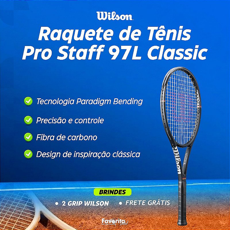 Raquete de tênis Wilson Pro Staff 97L Classic - Favorita Padel