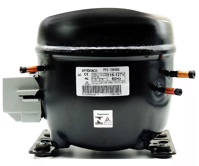 Motor Compressor 1/3+ HP FFU130HAX Embraco Gás R134A 110V - Karisfrio