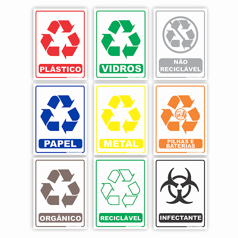 Placa de Identificação Coleta Seletiva 12x15cm – PVC ou Adesivo ...