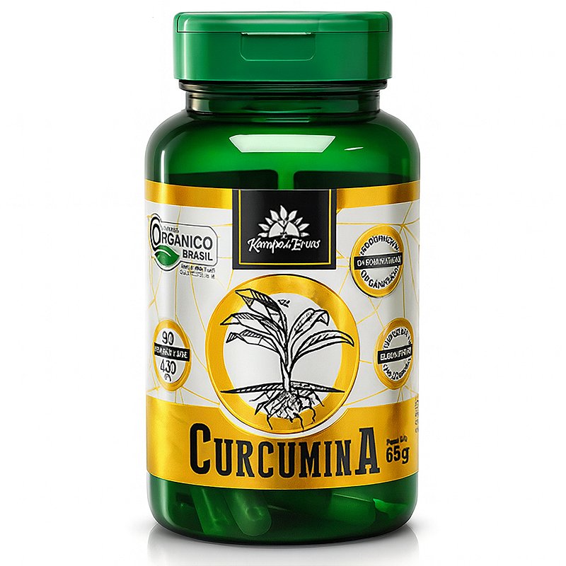 Cúrcuma Orgânica Em Cápsula Vegetal 600mg 90cps Kampo de Ervas - 100% ...