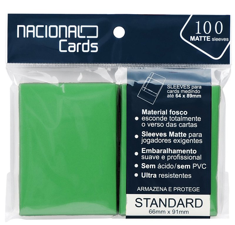 Sleeve Matte Standard Verde - Nacional Cards - Nacional Cards