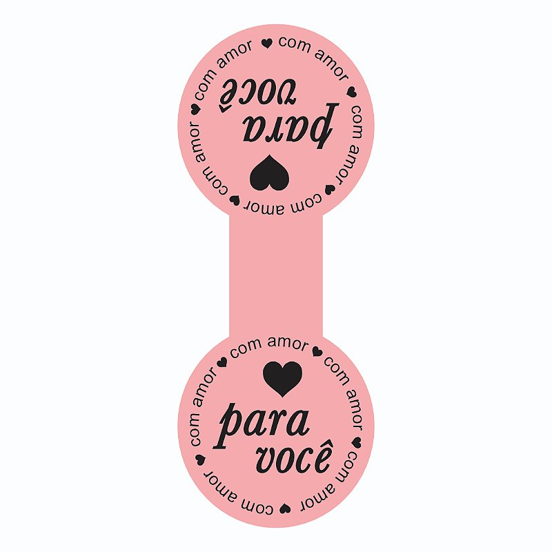 Lacre de sacola - Coração para você - Rosa C/100 UND - Rocha Etiquetas