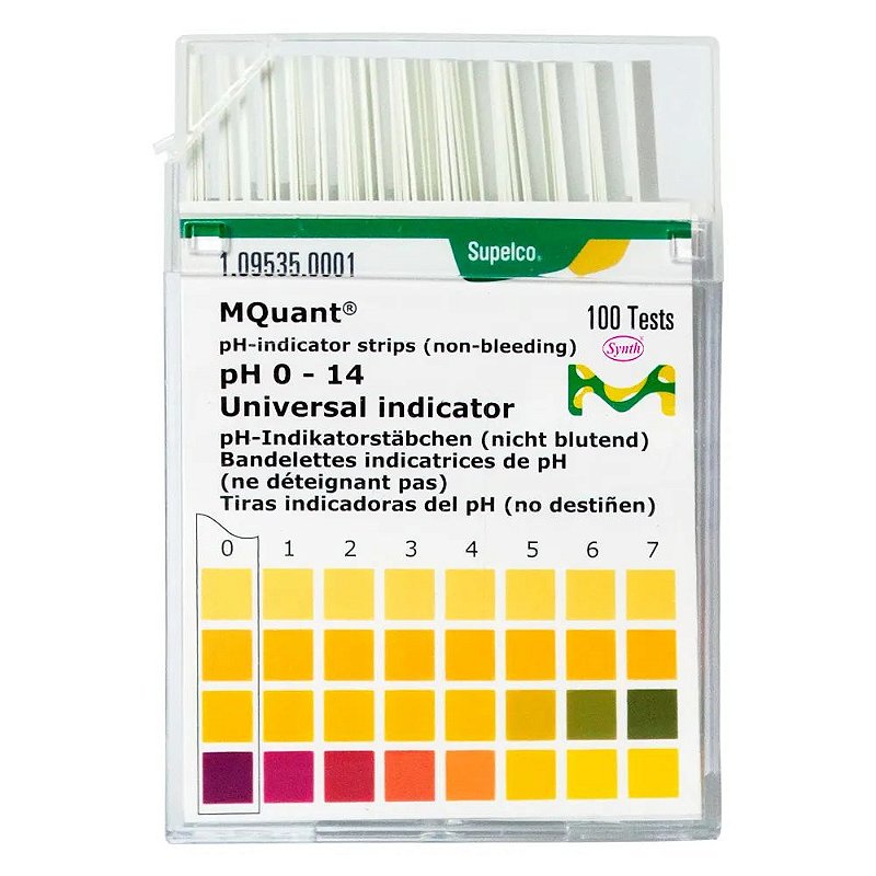 1095350001 Tiras indicadoras de pH pH 0 - 14 Indicador universal