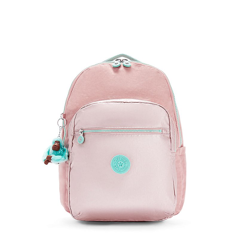 Mochila Kipling Seoul 27L Rosa Claro - Viajante Moderno