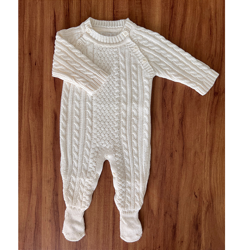 Macacão em Tricot Off White