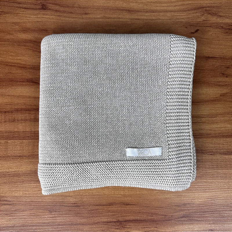 Manta Lisa Tricot Areia