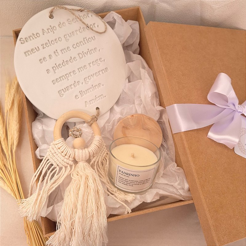 Vela Convite Padrinho Batismo kit