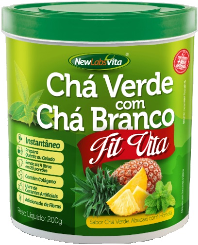 Chá Verde com Chá Branco sabor Abacaxi com Hortelã 200g New Labs