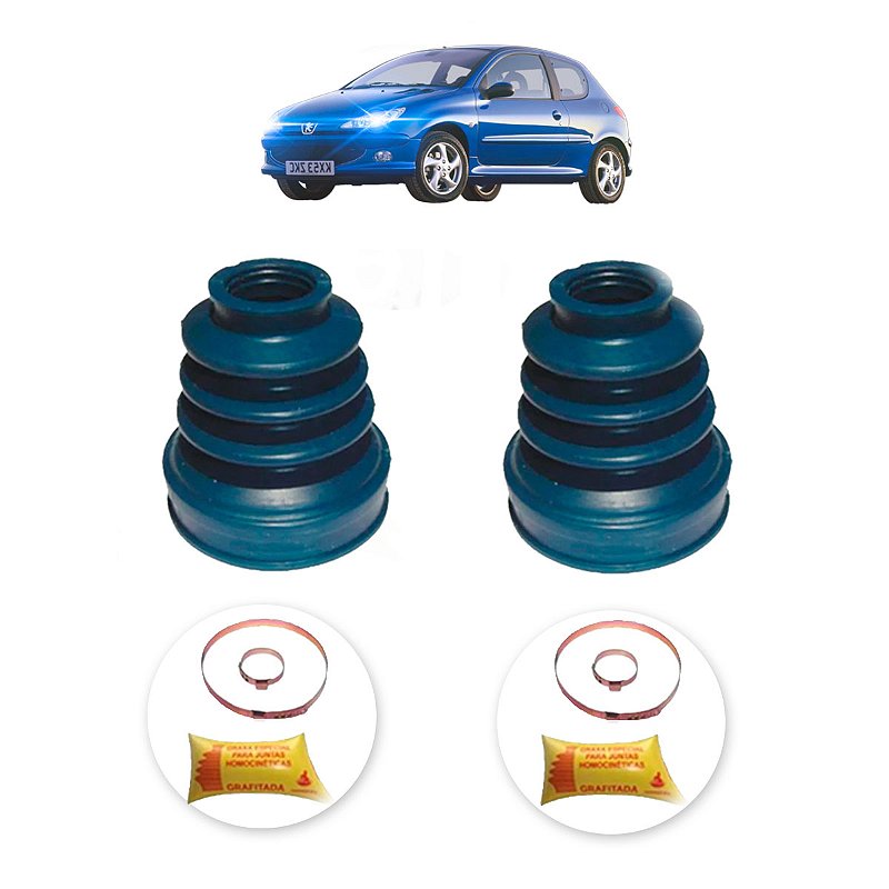 Par 2 kit coifa homocinética lado câmbio Peugeot 206 307 motor 1.6