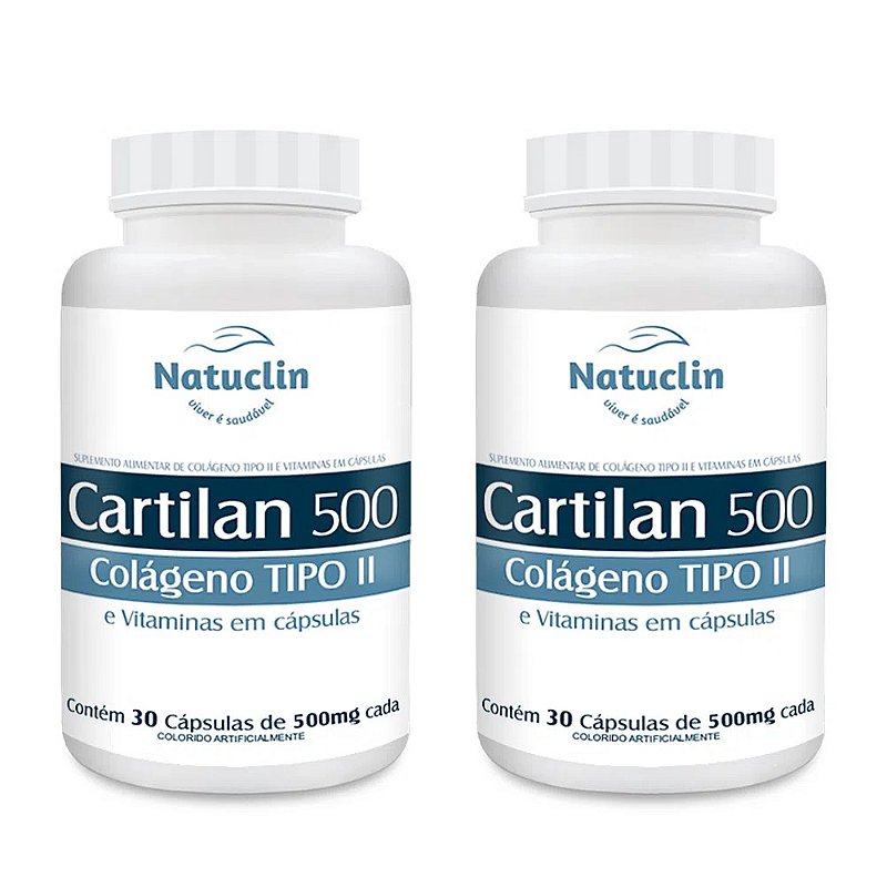 Cartilan Colágeno Tipo 2 com Vitaminas - 30 cápsulas - 500 mg - Espaço das  Ervas - Produtos Naturais