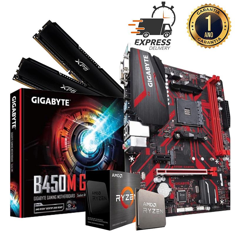 Kit Gamer Gigabyte B450M Gaming + Ryzen 5 3600 + 16GB DDR4 - BS