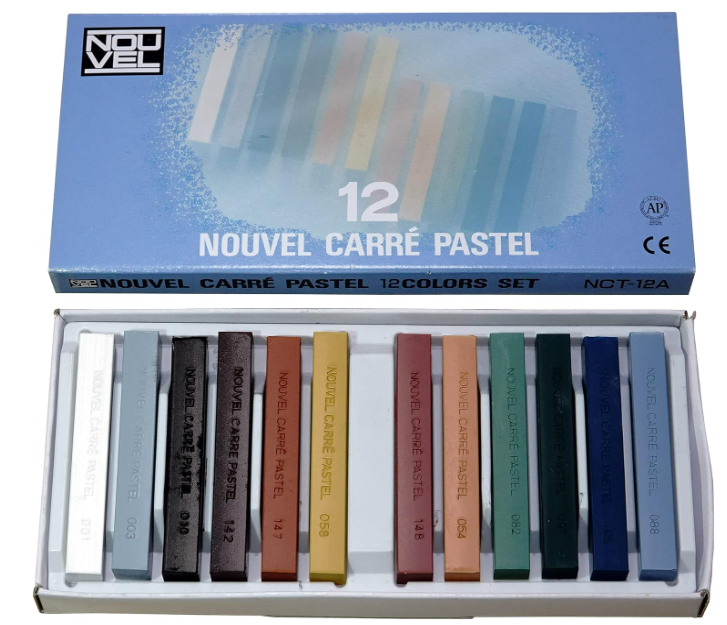 Giz Pastel Seco Nouvel Carré Pastel NCT-12A - 12 Cores