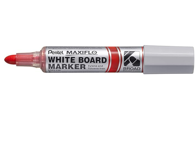 Marcador Quadro Branco Maxiflo Pentel Ponta Grossa - Vermelho 12