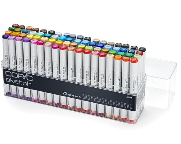 Estojo de Marcadores Copic Sketch Ponta Dupla - 72 Cores (Set A