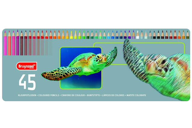 Lápis de Cor Turtle Bruynzeel Estojo Lata - 45 Cores - Casa Elias